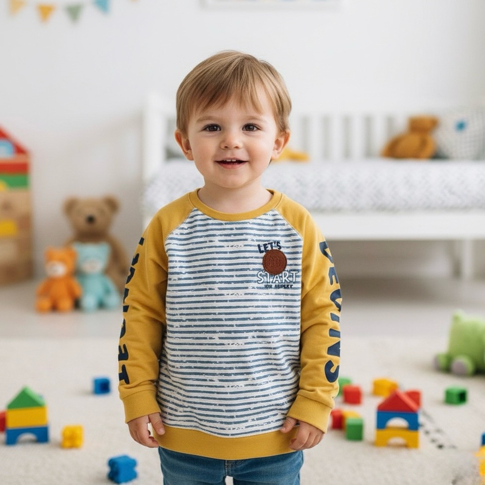 ❤️3 for $12 ❤️ Little Kids 100% Cotton Toddler Boys Long Sleeve T-Shirt 5-6 year